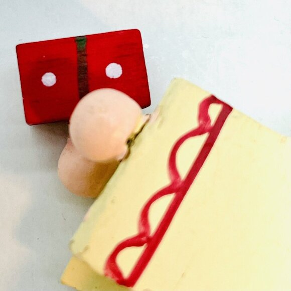 Vintage Whimsical Wooden Angel Gold Wings Handmade Christmas Old Charm Ornament - Picture 5 of 13